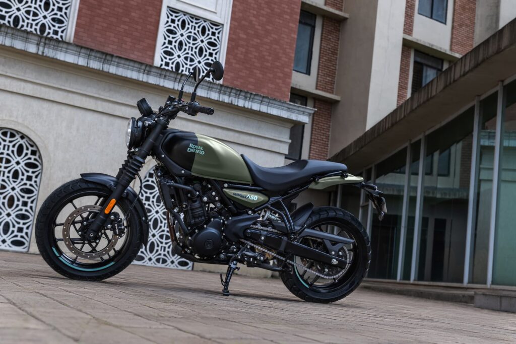 New 2025 Royal Enfield Guerrilla 450 Shadow Ash Color