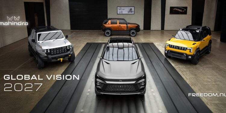 Mahindra showcases four new SUV concepts—Vision.S, Vision.T, Vision.SXT, and Vision.X—based on its new NU_IQ platform. The models promise world-beating design and tech, with production starting in 2027.