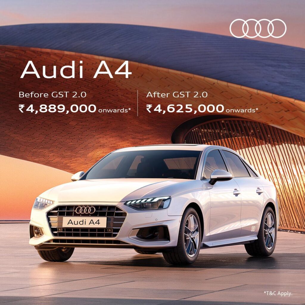 Audi A4 Price after GST Cut GST 2.0