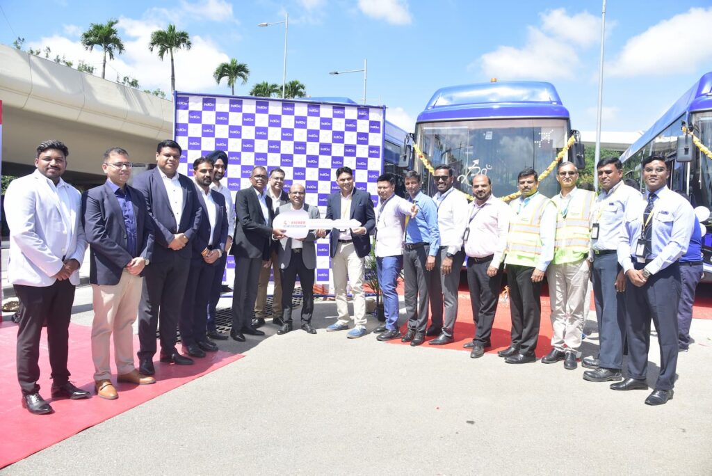 Eicher Electric Buses delivered to Indigo at Bangalore Airport