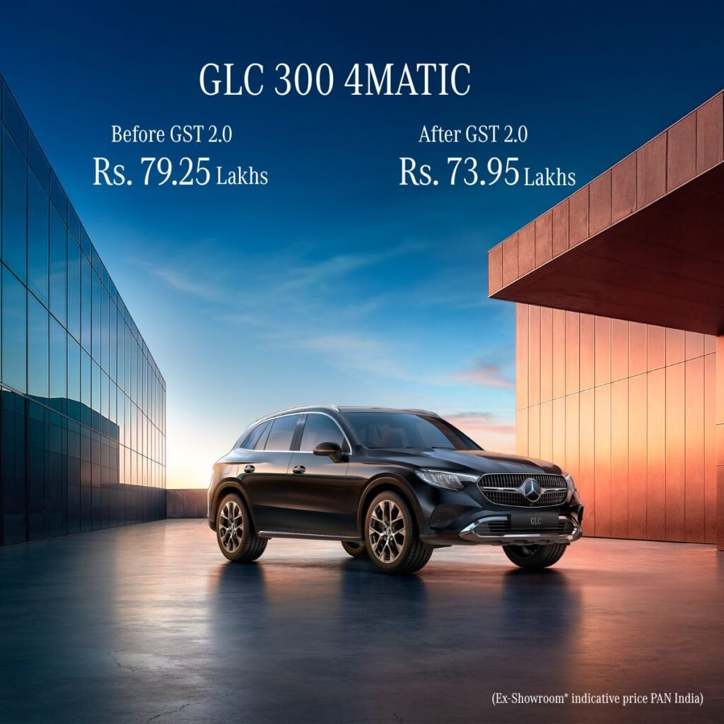 Mercedes GLC 300 New GST Price - Prices changed after GST 2.0 announcement