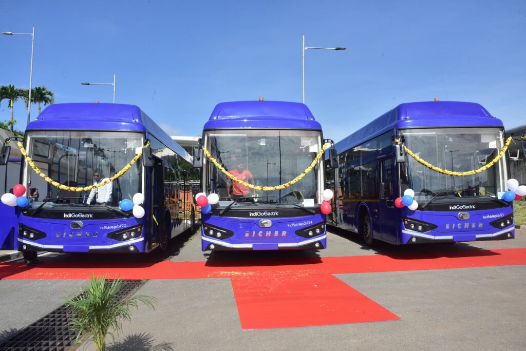 Eicher Electric Buses Indigo at Kempegowda International Airport, Bangalore
