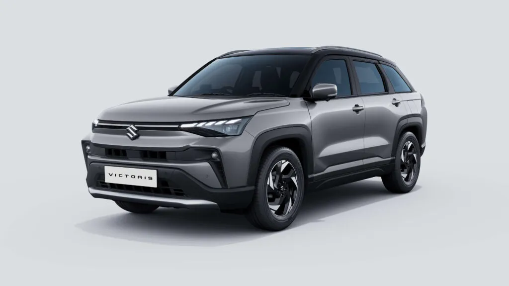 Maruti Victoris in Silver with Black Color (Splendid Silver with Black Roof) Dual Tone Color