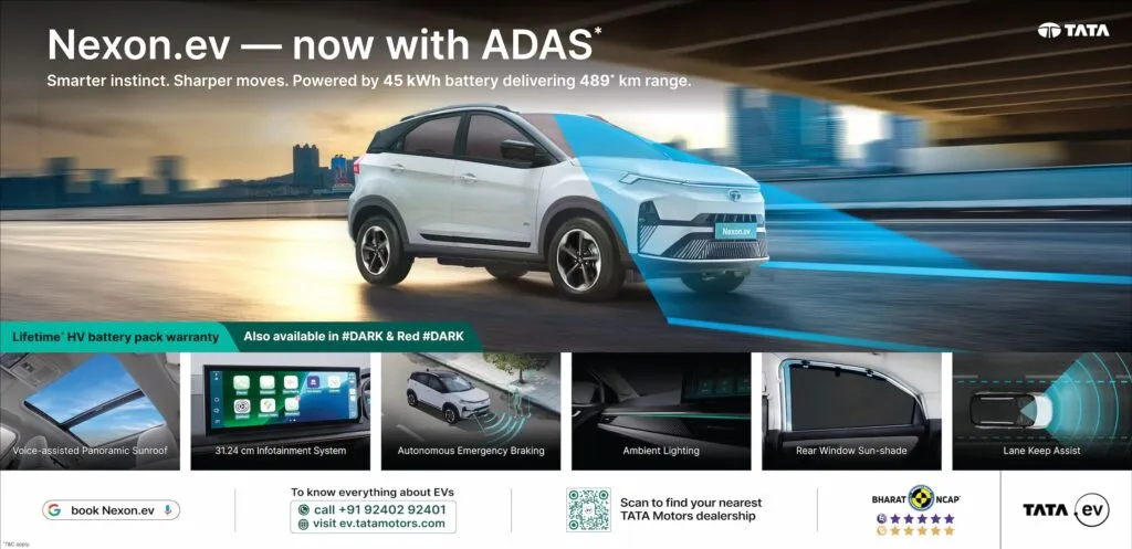 Tata Nexon EV White Color with ADAS Level 2 Features All Features