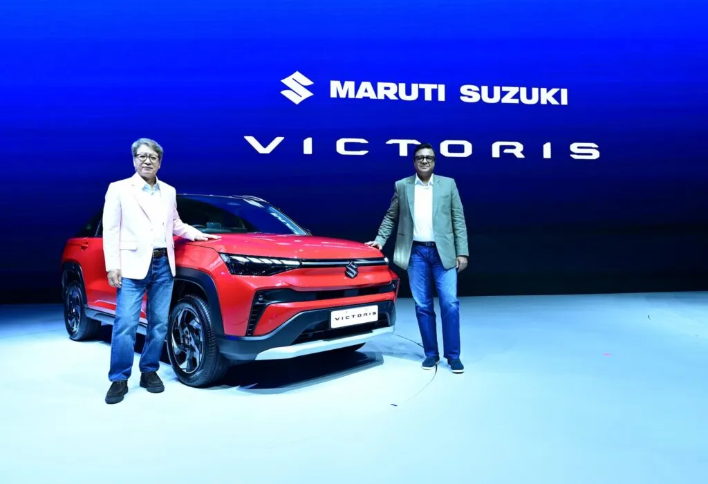Maruti Victoris Red Color during the launch event in Delhi