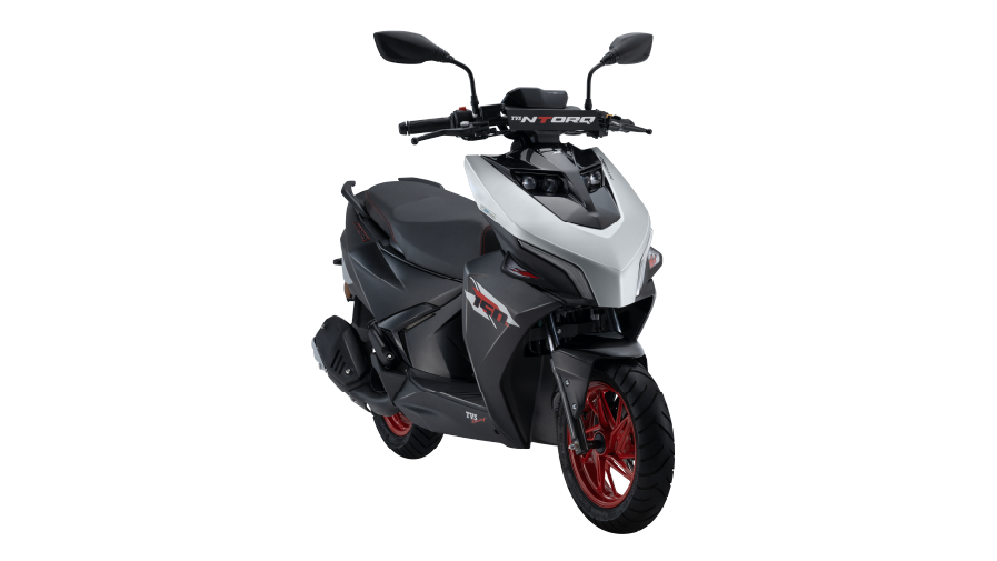 TVS NTORQ 150 Silver/Black Color (Stealth Silver) Photos Front