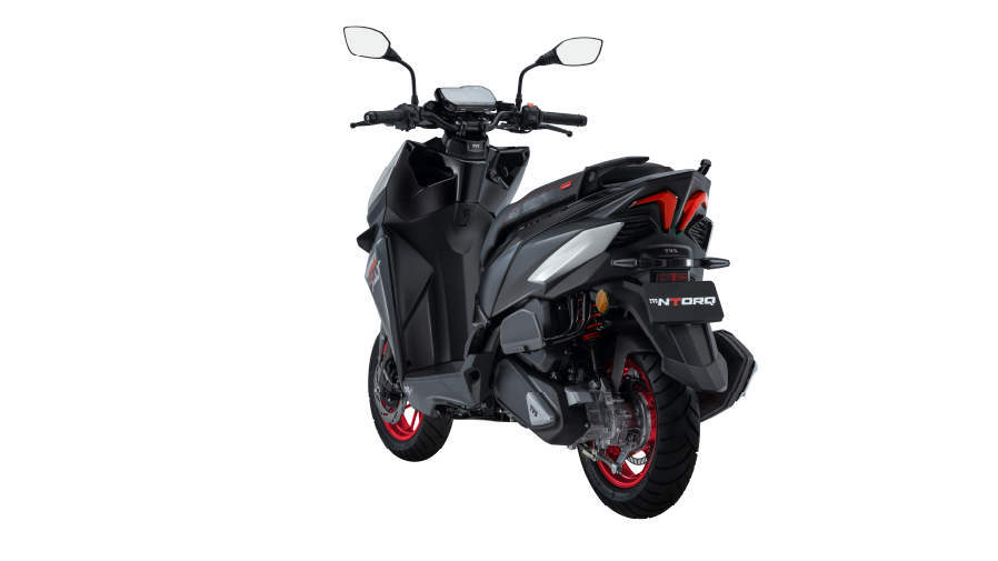 TVS NTORQ 150 Silver/Black Color (Stealth Silver) Photos Back Black Color NTORQ 150