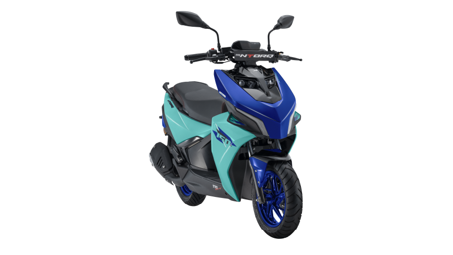 TVS NTORQ 150 Blue Color (Turbo Blue) Photos Front