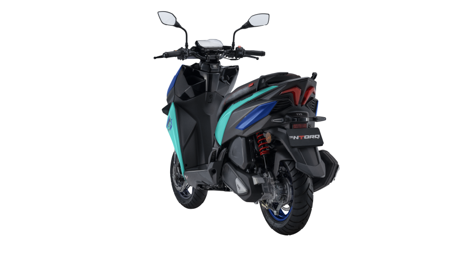 TVS NTORQ 150 Blue Color (Turbo Blue) Photos Back Purple Blue