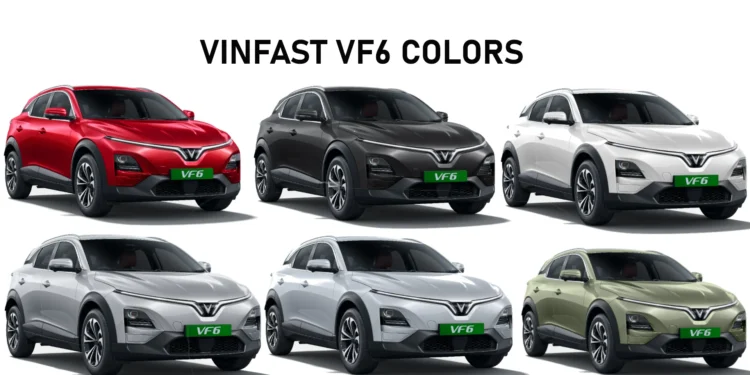 VinFast VF6 Colors - 2025 VF6 SUV ALL Colors VinFast VF 6 Electric Car New Model