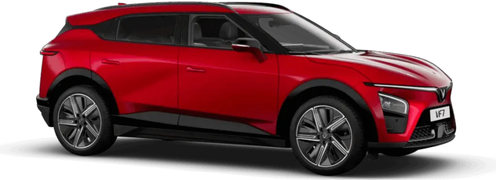 All New 2025 VinFast VF7 Red Color Crimson Red Color variant 2025 Electric SUV by VinFast Red Color Photo