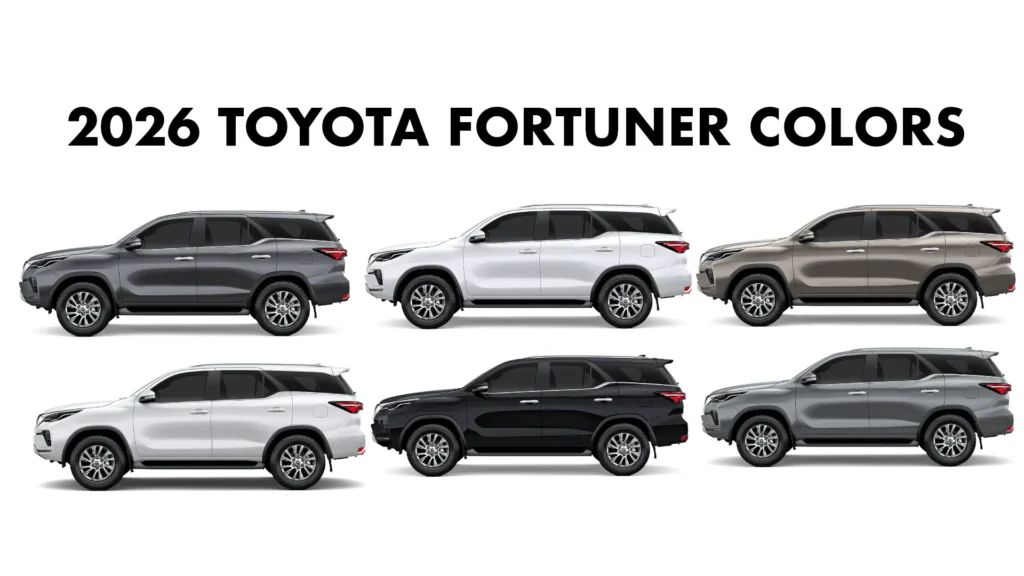 All New 2026 Toyota Fortuner Colors - New Fortuner 2026 All Colors