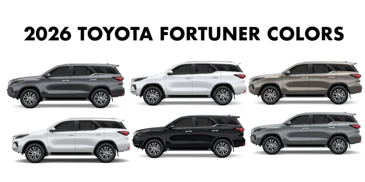 All New Toyota Fortuner Colors 2026 Model All Colors New Fortuner