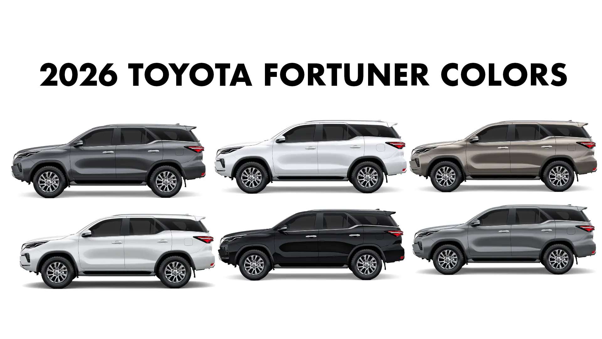 2026 Toyota Fortuner Colors White Black Silver Bronze GaadiKey