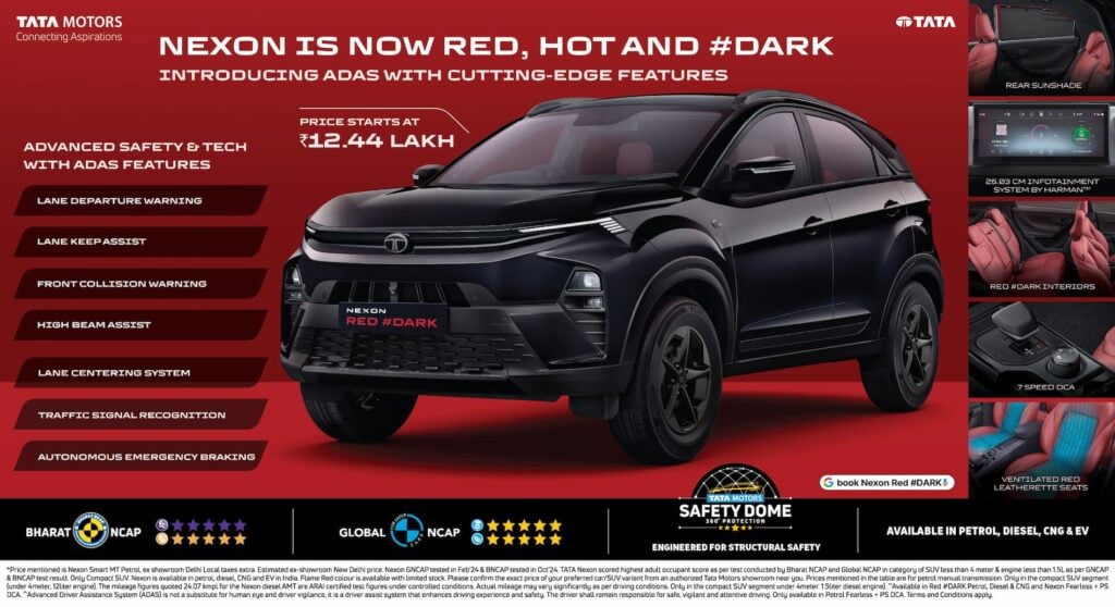 Tata Nexon Red Dark Edition Best Selling Car 2025