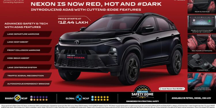 Tata Nexon Best Selling Car 2025 - Red Dark Edition
