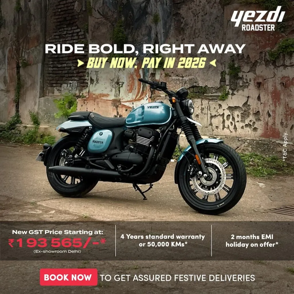 Yezdi Roadster Motorcycle Ride Now Pay in 2026