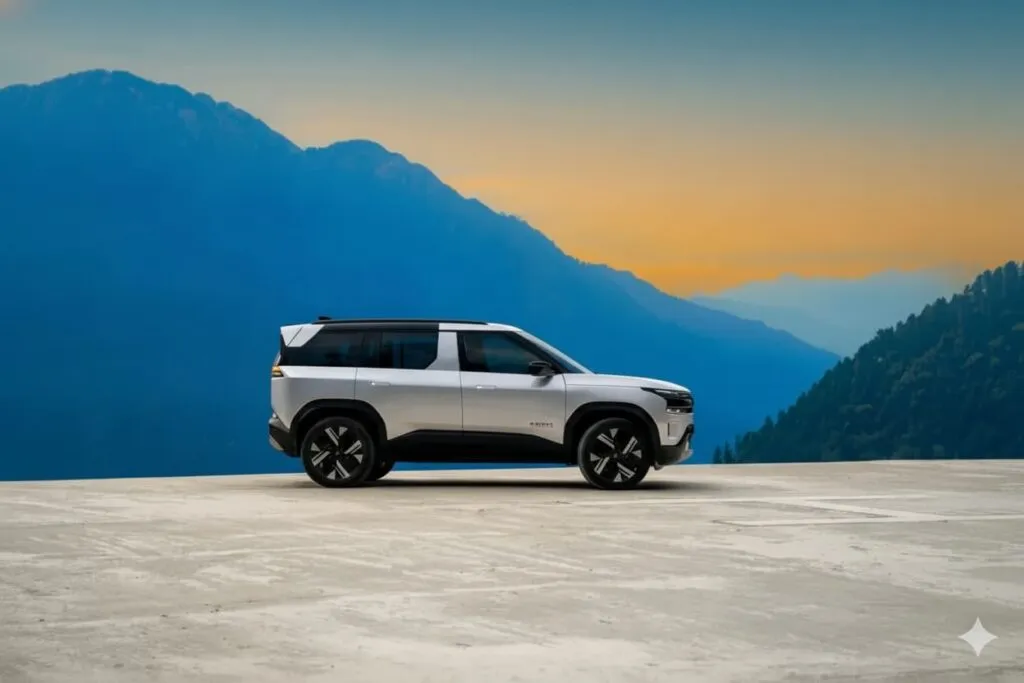 New Tata Sierra in Coorg Clouds (Silver) 2025 Tata Sierra SUV model Silver Color