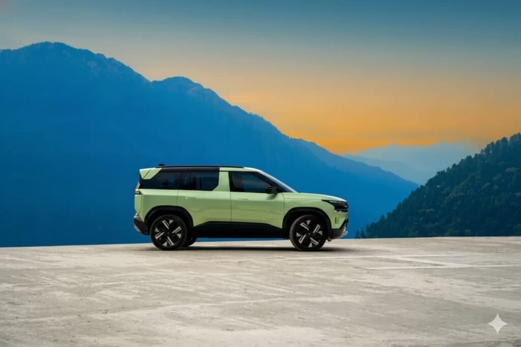 new Tata Sierra in Munnar Mist (Light Green) 2025 model Sierra SUV