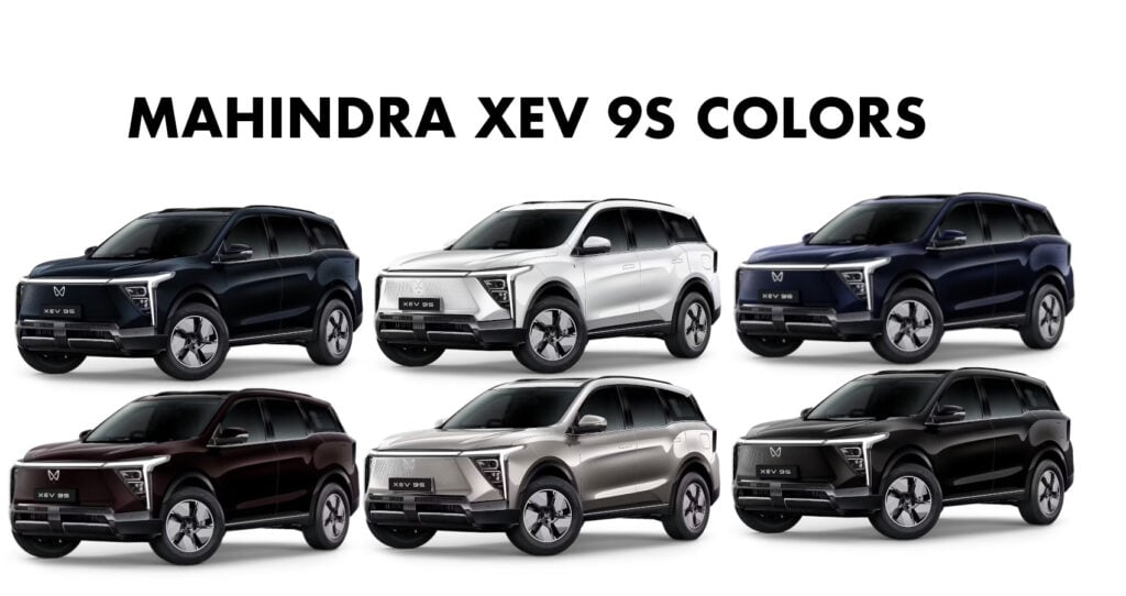 Mahindra XEV 9S Colors - All New Mahindra XEV 9S All Color options Electric SUV from Mahindra