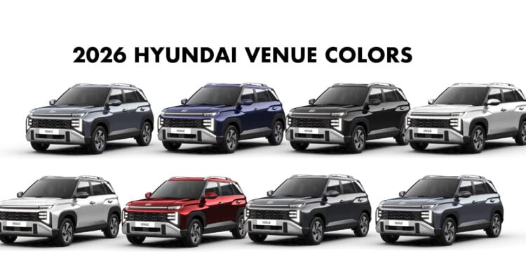 New Venue 2026 model all colors Hyundai Venue new model color options