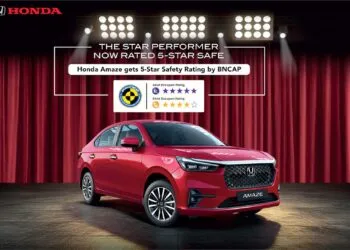 3rd generation Honda Amaze 5-star safety rating