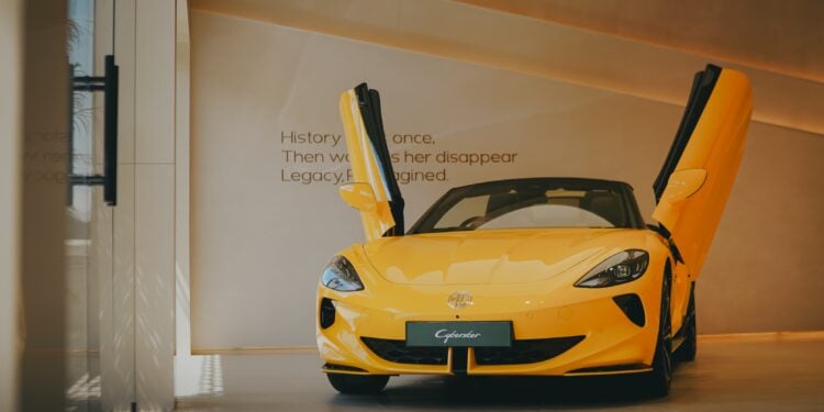 MG Cyberter Waiting Period 4 months. MG Cyberster Sportscar in Yellow Car