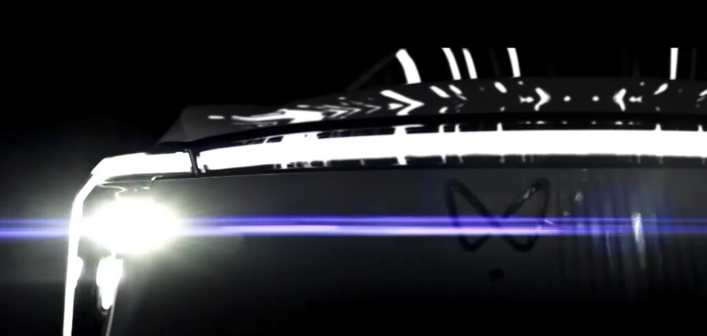 Mahindra XEV 9S Front with Mahindra Logo