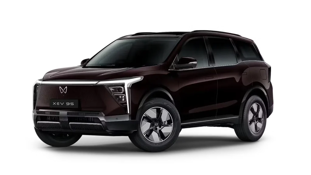 All new XEV 9S in Ruby Velvet Color - Mahindra XEV 9S Maroon / Dark Red Color ( Ruby Velvet)