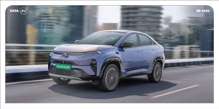 Tata Curvv.ev Executive Features Blue Color Photos