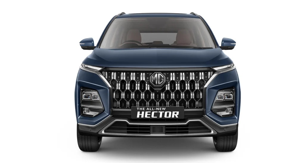2026 MG Hector Front Grille Design New Hector Blue