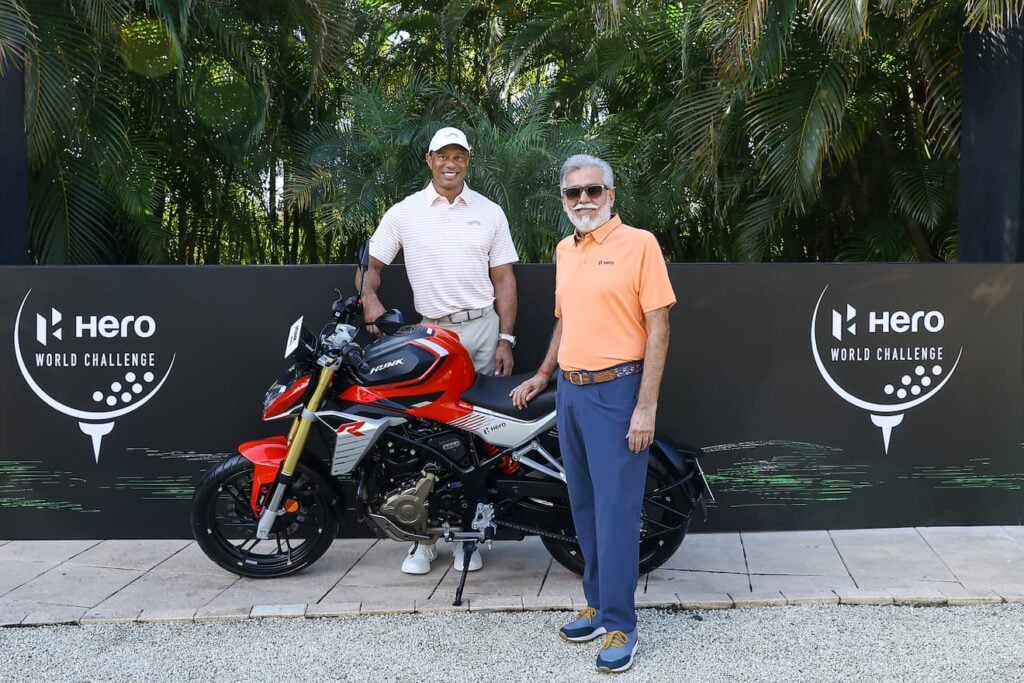 Dr. Pawan Munjal with Tiger Woods at the Hero World Challenge 2025, Albany - Bahamas