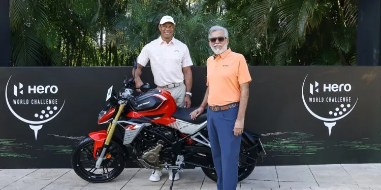 Dr. Pawan Munjal with Tiger Woods at the Hero World Challenge 2025, Albany - Bahamas