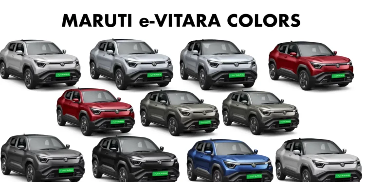 Maruti e Vitara Colors All Color options - New Maruti e-Vitara Electric SUV All Color options