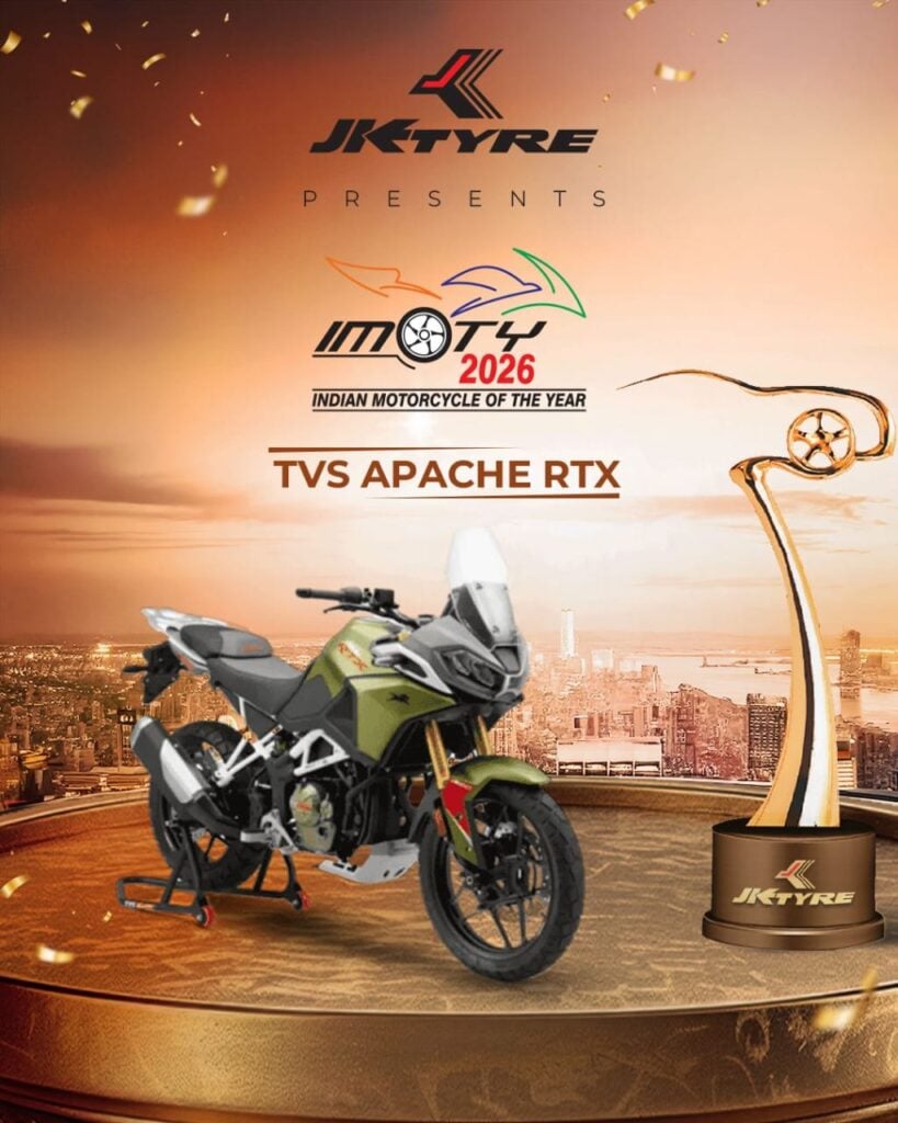 2026 TVS Apache RTX 2026 Model -- IMOTY 2026 Award Apache RTX