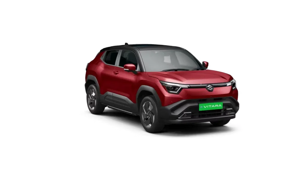 Maruti e-Vitara Red Color Dual tone (Opulent Red with Bluish Black Roof)