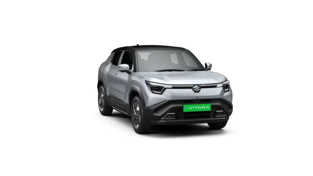 Maruti e-Vitara Silver Color Dual tone (Splendid Silver with Bluish Black Roof)