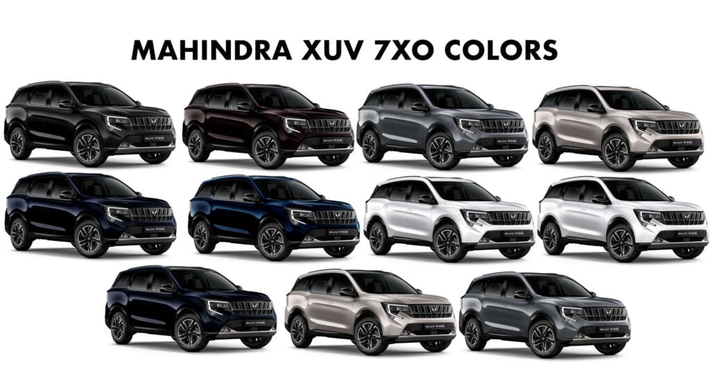All New Mahindra XUV 7XO Colors All Color Options 2026 - New XUV 7XO SUV Color Options