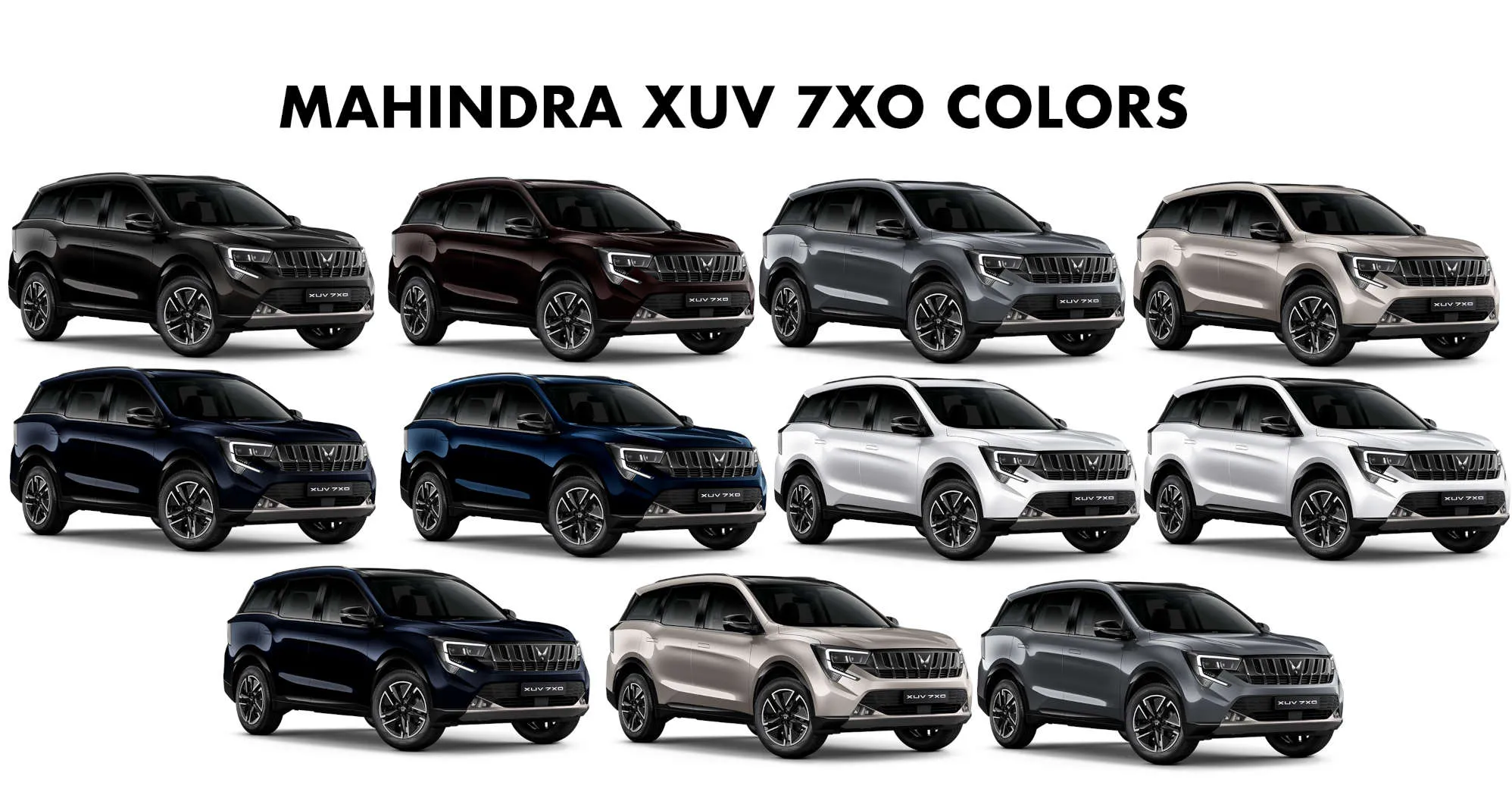 Mahindra XUV 7XO Colors: All 11 Monotone & Dual-Tone Options Explained ...