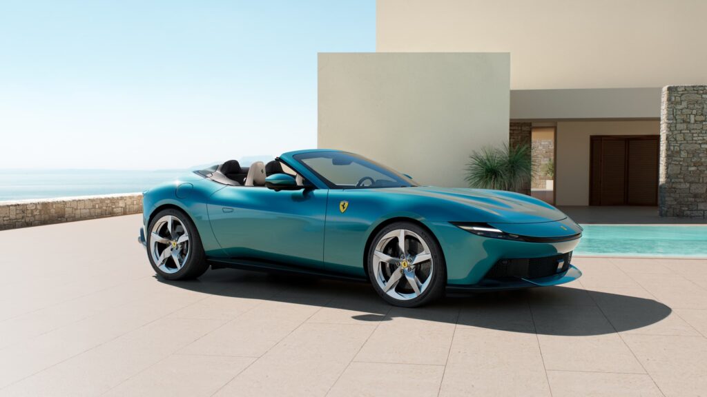 2026 Ferrari Amalfi Spider Verde Costiera (Coastal Green) Side View