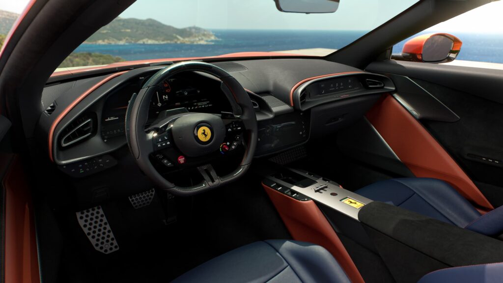 Ferrari Amalfi Spider Rosso Tramonto (Sunset Red) Interior Photos