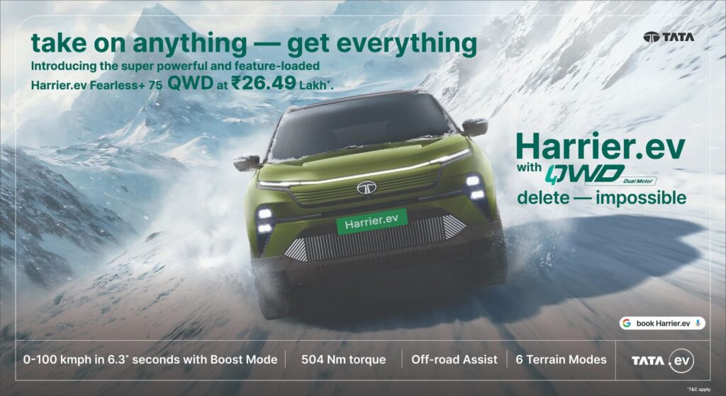 Tata Harrier EV QWD+ Fearless Variant