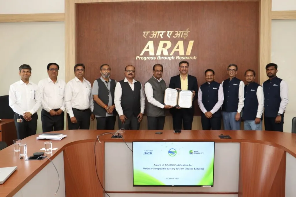 Sun Mobility ARAI Certification Swappable Batteries