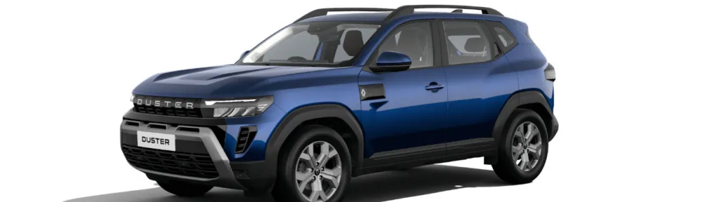 [Photo of 2026 Renault Duster in River Blue]