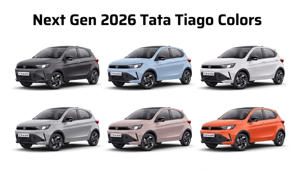 Tata Tiago Colors 2026 Model - Next Gen Tiago All Color options