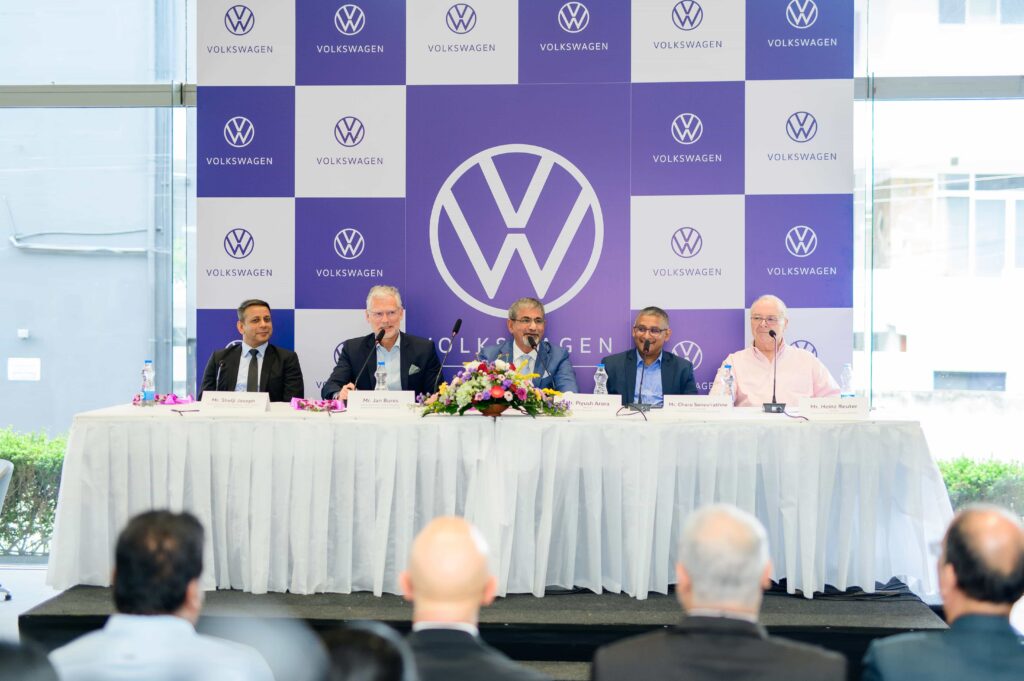 During the opening of Volkswagen in Sri Lanka