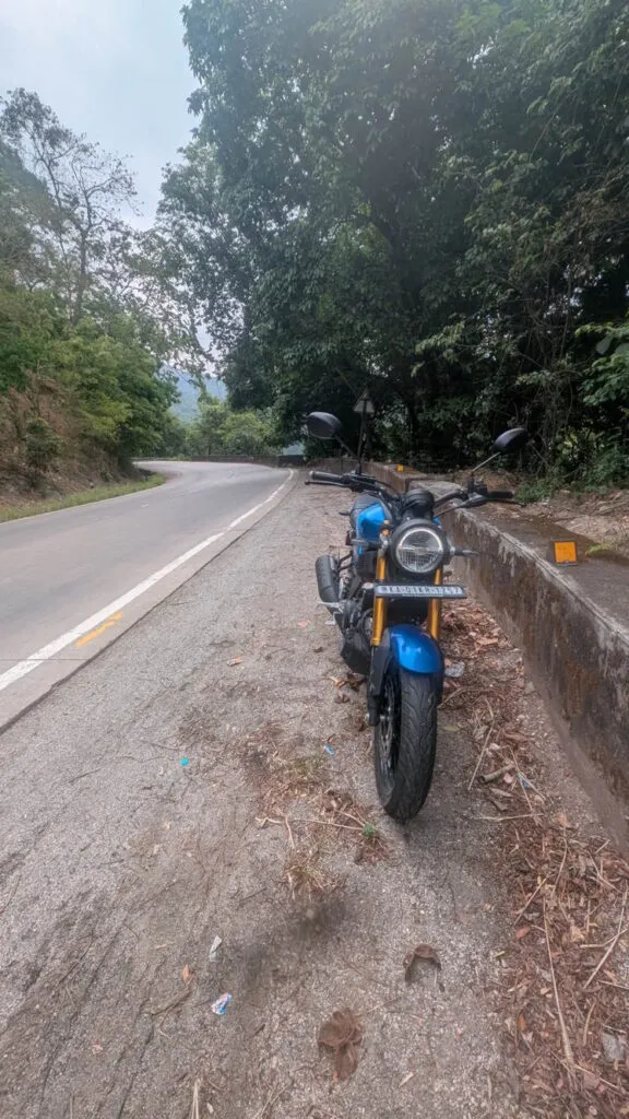 Yamaha XSR 155 Parked in one of the Shiradi Ghat Curves