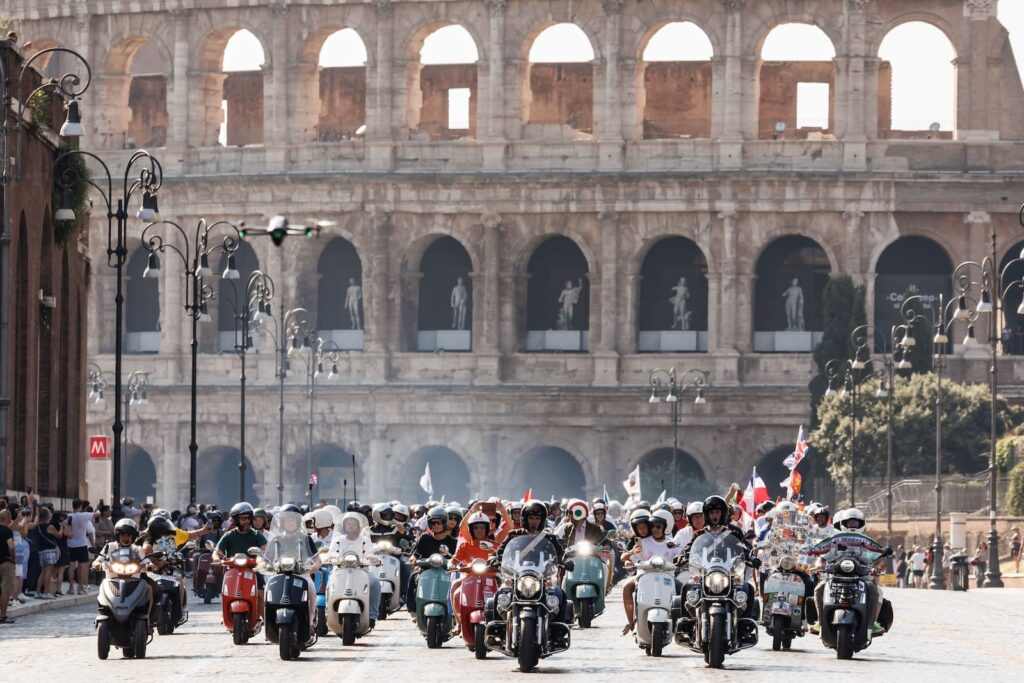 Vespa Parade in Rome, italy