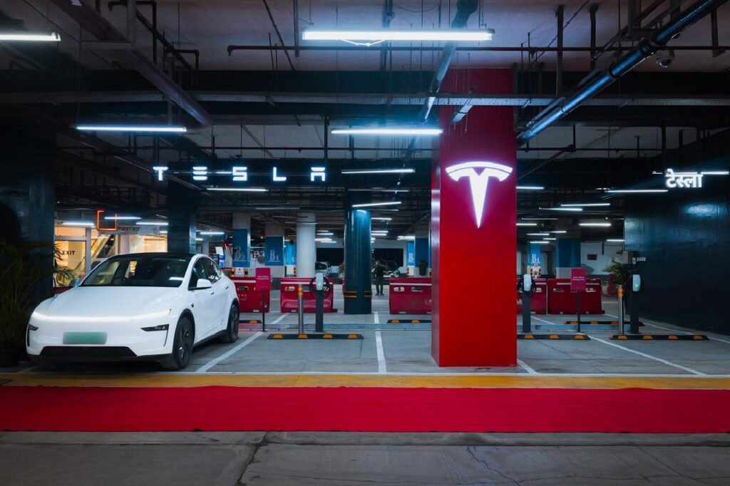 Tesla Destination Chargers 4 Parking Areas UB Parking Area Mumbai